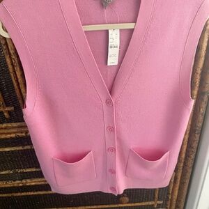 J. Crew Pink Sleeveless Cardigan